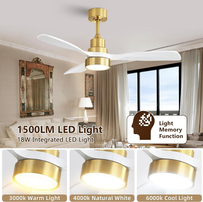 48 in. Indoor Outdoor Ceiling Fan with Light and Remote, Dimmable Smart Modern Ceiling Fan with Timer, Wood Ceiling Fan for Bedroom Living Room-37-ErisView