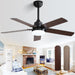 48 in. Indoor Outdoor Ceiling Fan with Light and Remote, Dimmable Smart Modern Ceiling Fan with Timer, Wood Ceiling Fan for Bedroom Living Room-48-ErisView