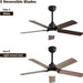 48 in. Indoor Outdoor Ceiling Fan with Light and Remote, Dimmable Smart Modern Ceiling Fan with Timer, Wood Ceiling Fan for Bedroom Living Room-49-ErisView