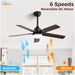 48 in. Indoor Outdoor Ceiling Fan with Light and Remote, Dimmable Smart Modern Ceiling Fan with Timer, Wood Ceiling Fan for Bedroom Living Room-51-ErisView