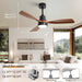 48 in. Indoor Outdoor Ceiling Fan with Light and Remote, Dimmable Smart Modern Ceiling Fan with Timer, Wood Ceiling Fan for Bedroom Living Room-6-ErisView