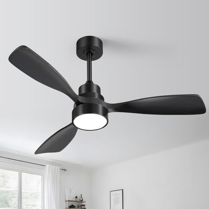 48 in. Indoor Outdoor Ceiling Fan with Light and Remote, Dimmable Smart Modern Ceiling Fan with Timer, Wood Ceiling Fan for Bedroom Living Room-7-ErisView