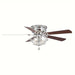 48 in. Low Profile Crystal Flush Mount Ceiling Fan with Light, Modern 5-Blade Reversible Ceiling Fan with Remote ErisView