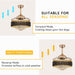 48 in. Luxury Crystal Ceiling Fan Chandelier with Light and Remote, Modern Ceiling Fan without Blades for Living Room Dining Room Foyer Hotel-4-ErisView