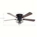 48 in. Modern Black Flush Mount Ceiling Fan with Light Remote, 5-Blade Ceiling Fan with Iron Cage-ErisView