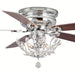 48 in. Modern Chrome Ceiling Fan with Crystal Shade, 5-Blade Reversible Flush Mount Ceiling Fan with Remote-ErisView