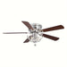 48 in. Modern Chrome Ceiling Fan with Crystal Shade, 5-Blade Reversible Flush Mount Ceiling Fan with Remote-ErisView