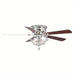 48 in. Modern Chrome Ceiling Fan with Crystal Shade, 5-Blade Reversible Flush Mount Ceiling Fan with Remote-ErisView