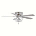 48 in. Modern Chrome Ceiling Fan with Crystal Shade, 5-Blade Reversible Flush Mount Ceiling Fan with Remote-ErisView