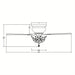 48 in. Modern Chrome Ceiling Fan with Crystal Shade, 5-Blade Reversible Flush Mount Ceiling Fan with Remote-ErisView