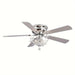 48 in. Modern Chrome Ceiling Fan with Crystal Shade, 5-Blade Reversible Flush Mount Ceiling Fan with Remote-ErisView