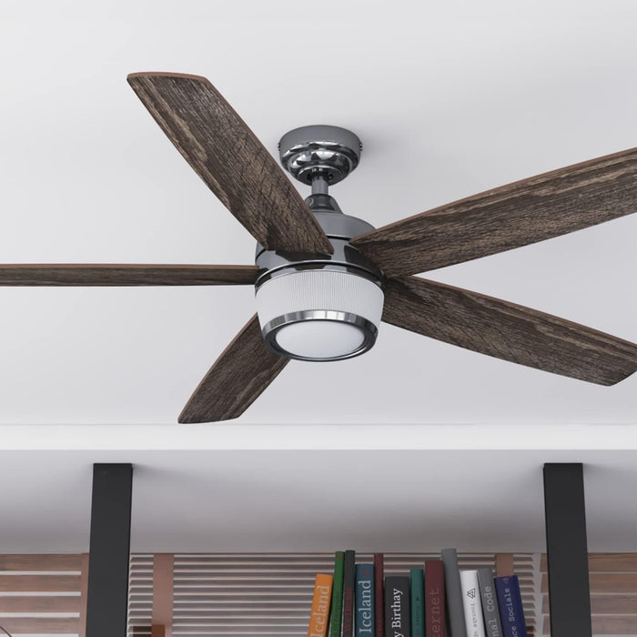48 in. Modern Fan with Light, Indoor LED Ceiling Fan with Light, Remote Control, Reversible Fan for Summer Winter, Metal Blade Fan-10-ErisView