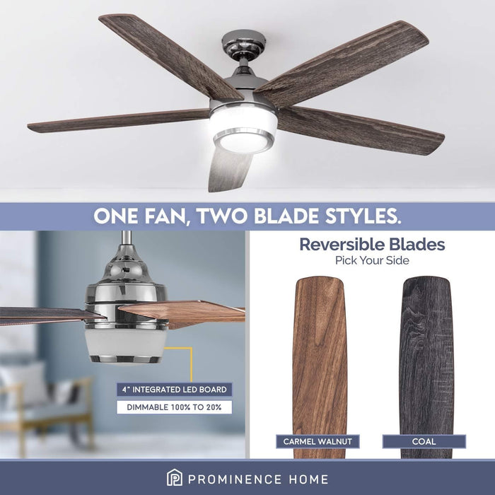 48 in. Modern Fan with Light, Indoor LED Ceiling Fan with Light, Remote Control, Reversible Fan for Summer Winter, Metal Blade Fan-2-ErisView