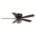 48 in. Modern Flush Mount Ceiling Fan with Light Kit Remote, 5-Blade Ceiling Fan with Crystal Shade-Bronze-ErisView