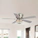 48 in. Modern Flush Mount Ceiling Fan with Light Kit Remote, 5-Blade Ceiling Fan with Crystal Shade-ErisView