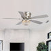 48 in. Modern Flush Mount Ceiling Fan with Light Kit Remote, 5-Blade Ceiling Fan with Crystal Shade-ErisView