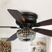 48 in. Modern Flush Mount Ceiling Fan with Light Kit Remote, 5-Blade Ceiling Fan with Crystal Shade-ErisView
