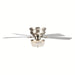 48 in. Modern Flush Mount Ceiling Fan with Light Kit Remote, 5-Blade Ceiling Fan with Crystal Shade-Sliver-ErisView