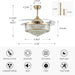 48 in. Modern Gold Crystal Ceiling Fan with Light and Remote, Chandelier Fandelier for Bedroom, Invisible Ceiling Fan for Kitchen Dining Room Living Room-5-ErisView