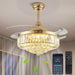 48 in. Modern Gold Crystal Ceiling Fan with Light and Remote, Chandelier Fandelier for Bedroom, Invisible Ceiling Fan for Kitchen Dining Room Living Room-1-ErisView