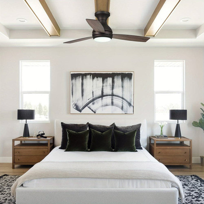 48 in. Modern LED Flush Mount Ceiling Fan with Remote, 3-Blade Reversible Ceiling Fan-ErisView