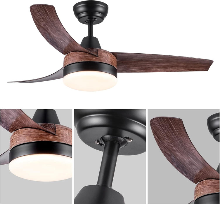 48 in. Modern White Ceiling Fan with Lights Remote, Reversible Dimmable Quiet Ceiling Fans for Bedroom Living Room Dining Room Patio-16-ErisView
