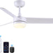 48 in. Modern White Ceiling Fan with Lights Remote, Reversible Dimmable Quiet Ceiling Fans for Bedroom Living Room Dining Room Patio-18-ErisView