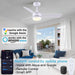 48 in. Modern White Ceiling Fan with Lights Remote, Reversible Dimmable Quiet Ceiling Fans for Bedroom Living Room Dining Room Patio-19-ErisView