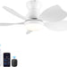 48 in. Modern White Ceiling Fan with Lights Remote, Reversible Dimmable Quiet Ceiling Fans for Bedroom Living Room Dining Room Patio-25-ErisView