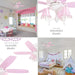 48 in. Pink Ceiling Fan, Princess Style Indoor LED Ceiling Fan with Light Pull Chain, Reversible Ceiling Fan Winter Summer-2-ErisView