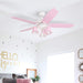 48 in. Pink Ceiling Fan, Princess Style Indoor LED Ceiling Fan with Light Pull Chain, Reversible Ceiling Fan Winter Summer-3-ErisView