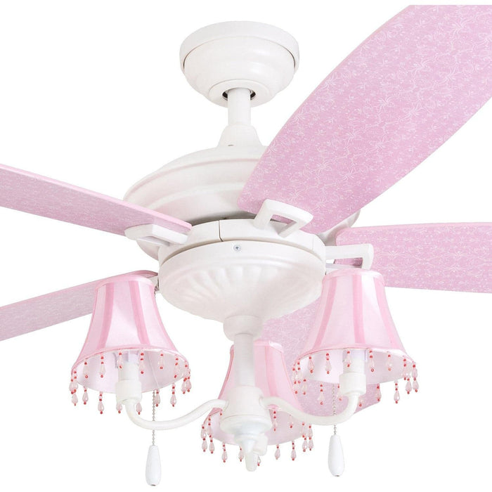 48 in. Pink Ceiling Fan, Princess Style Indoor LED Ceiling Fan with Light Pull Chain, Reversible Ceiling Fan Winter Summer-6-ErisView