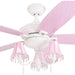 48 in. Pink Ceiling Fan, Princess Style Indoor LED Ceiling Fan with Light Pull Chain, Reversible Ceiling Fan Winter Summer-6-ErisView