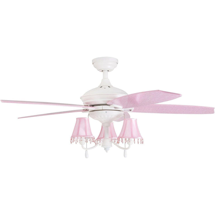 48 in. Pink Ceiling Fan, Princess Style Indoor LED Ceiling Fan with Light Pull Chain, Reversible Ceiling Fan Winter Summer-8-ErisView