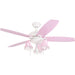 48 in. Pink Ceiling Fan, Princess Style Indoor LED Ceiling Fan with Light Pull Chain, Reversible Ceiling Fan Winter Summer-1-ErisView