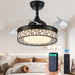 48 in. Pretty Ceiling Fans with Dimmable Lights and APP Remote, Retractable Quiet Ceiling Fans for Bedroom Living Room, Bathroom Ceiling Fan with Light-1-ErisView