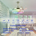 48 in. RGB Crystal Ceiling Fan with Lights and Bluetooth Speaker, Chrome Retractable Fandelier Chandelier Ceiling Fan with APP Remote Control, -2-ErisView