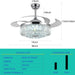 48 in. RGB Crystal Ceiling Fan with Lights and Bluetooth Speaker, Chrome Retractable Fandelier Chandelier Ceiling Fan with APP Remote Control, -3-ErisView