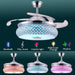 48 in. Retractable Bluetooth Ceiling Fan with Speaker and Remote APP Control, RGB Reversible Ceiling Fan, Modern Invisible Ceiling Fan-3-ErisView