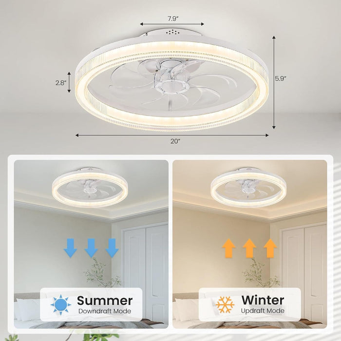 48 in. Retractable Caged Ceiling Fan with Light and Remote Control, Reverse Industrial Fandelier Chandelier for Bedroom Living Room Dining Room-25-ErisView