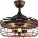 48 in. Retractable Caged Ceiling Fan with Light and Remote Control, Reverse Industrial Fandelier Chandelier for Bedroom Living Room Dining Room-8-ErisView