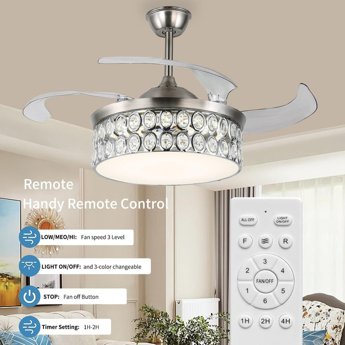 48 in. Smart Modern Bladeless Ceiling Fan, Reversible Quiet Remote Control Ceiling Fan and Light, Bedroom Ceiling Fans, Living Room Fan-3-ErisView
