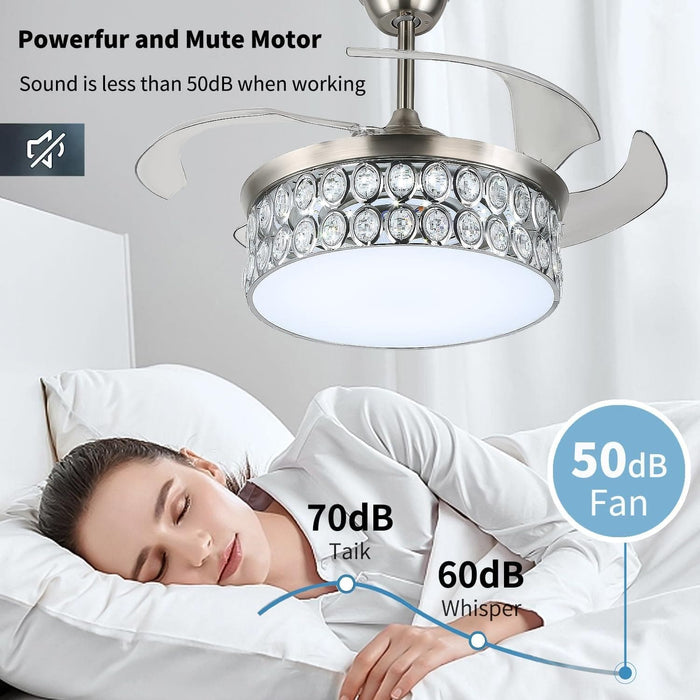 48 in. Smart Modern Bladeless Ceiling Fan, Reversible Quiet Remote Control Ceiling Fan and Light, Bedroom Ceiling Fans, Living Room Fan-5-ErisView
