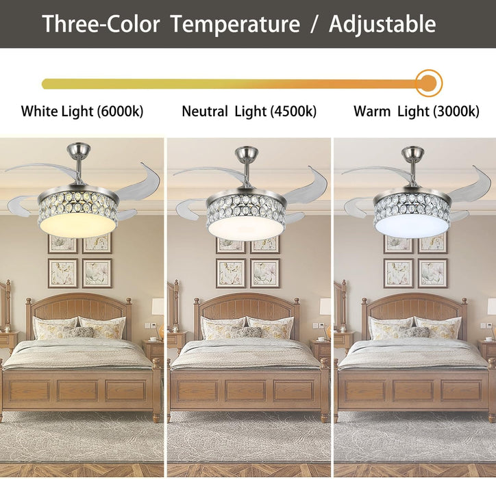 48 in. Smart Modern Bladeless Ceiling Fan, Reversible Quiet Remote Control Ceiling Fan and Light, Bedroom Ceiling Fans, Living Room Fan-7-ErisView