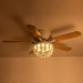 48 in. White Farmhouse 5-Blade Flush Mount Ceiling Fan with Light Kit and Remote Control, Reversible Ceiling Fan with Wooden Beads-ErisView
