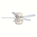 48 in. White Farmhouse 5-Blade Flush Mount Ceiling Fan with Light Kit and Remote Control, Reversible Ceiling Fan with Wooden Beads-ErisView