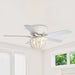 48 in. White Farmhouse 5-Blade Flush Mount Ceiling Fan with Light Kit and Remote Control, Reversible Ceiling Fan with Wooden Beads-ErisView