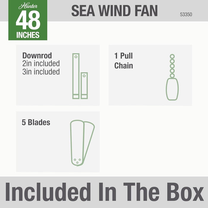 48 in. White Indoor Outdoor Ceiling Fans with Pull Chain, Exterior Ceiling Fans, Hugger Ceiling Fans-4-ErisView