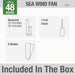48 in. White Indoor Outdoor Ceiling Fans with Pull Chain, Exterior Ceiling Fans, Hugger Ceiling Fans-4-ErisView