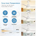 48 in. White Silent Ceiling Fan, Remote Control Ceiling Fan with Light, 3 Blade Ceiling Fan-4-ErisView